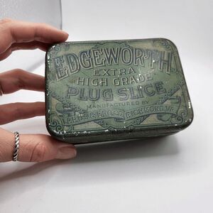 Antique Art Deco Edgeworth Smoking Tobacco Tin - 4.5"x 3" x 1.25"